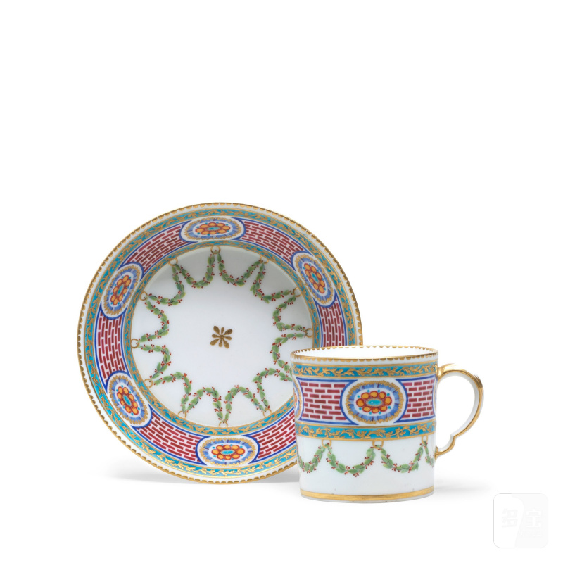 A Sèvres cup and saucer (gobelet litron et soucoupe), dated 1770